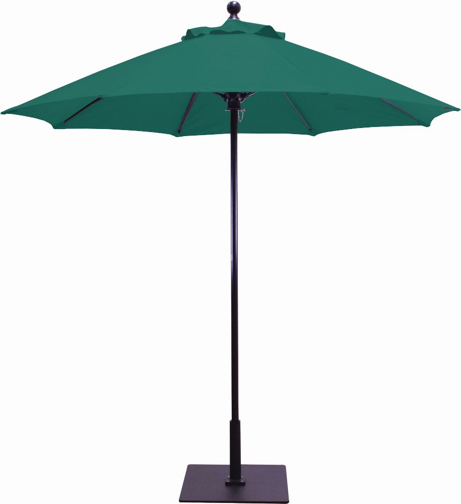 Galtech International-725BK22-Manual Lift - 7.5 Round Umbrella Suncrylic Forest Green Sunbrella Solid Colors - Quick Ship