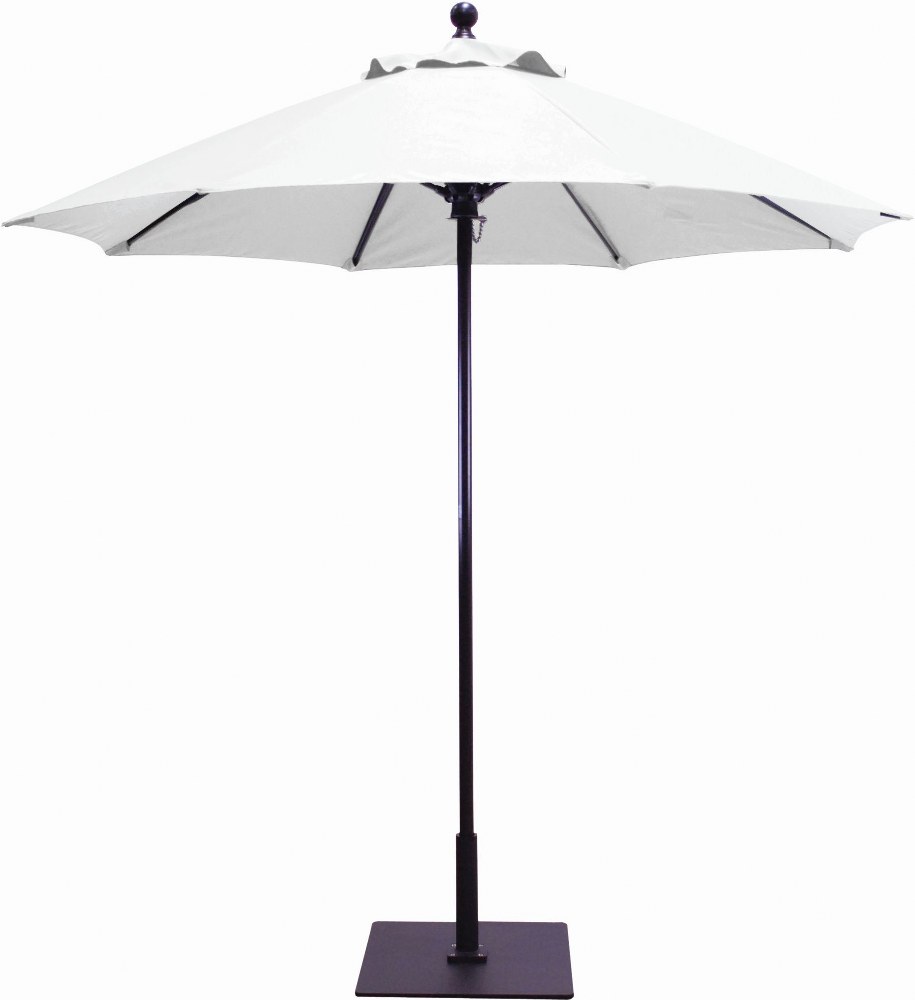 Galtech International-725BK24-Manual Lift - 7.5 Round Umbrella Suncrylic White Sunbrella Solid Colors - Quick Ship