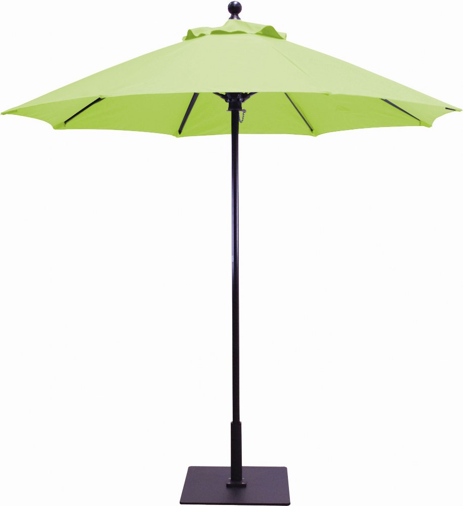 Galtech International-725bk36-Manual Lift - 7.5 Round Umbrella Suncrylic Kiwi Green Sunbrella Solid Colors - Quick Ship