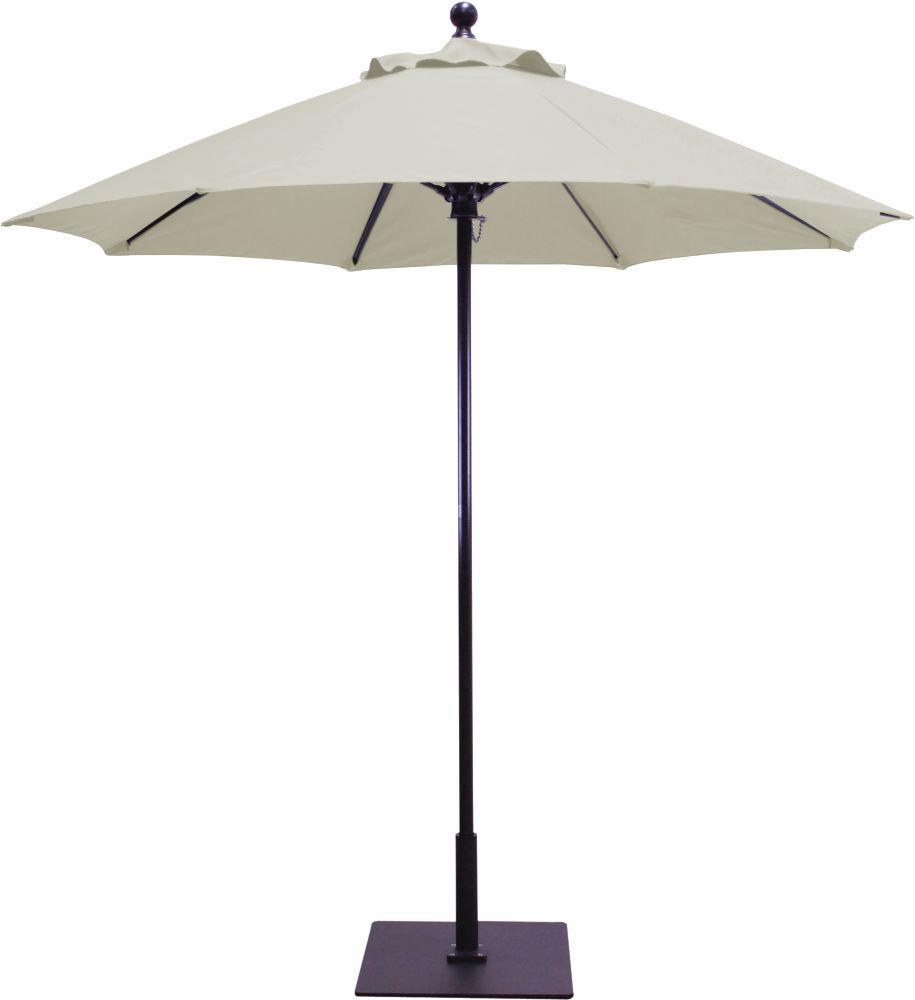 Galtech International-725bk42-Manual Lift - 7.5 Round Umbrella Sunbrella Solid Colors Flax Sunbrella Solid Colors - Quick Ship