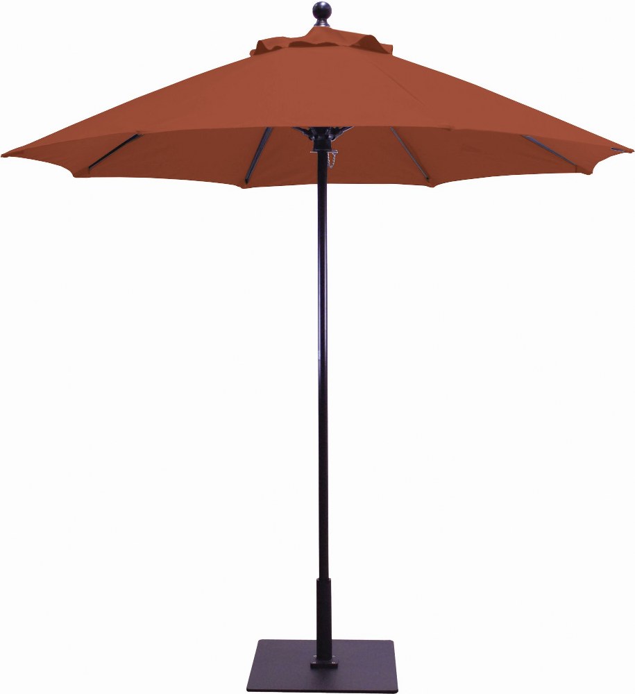 Galtech International-725BK63-Manual Lift - 7.5 Round Umbrella Sunbrella Solid Colors Henna Sunbrella Solid Colors - Quick Ship