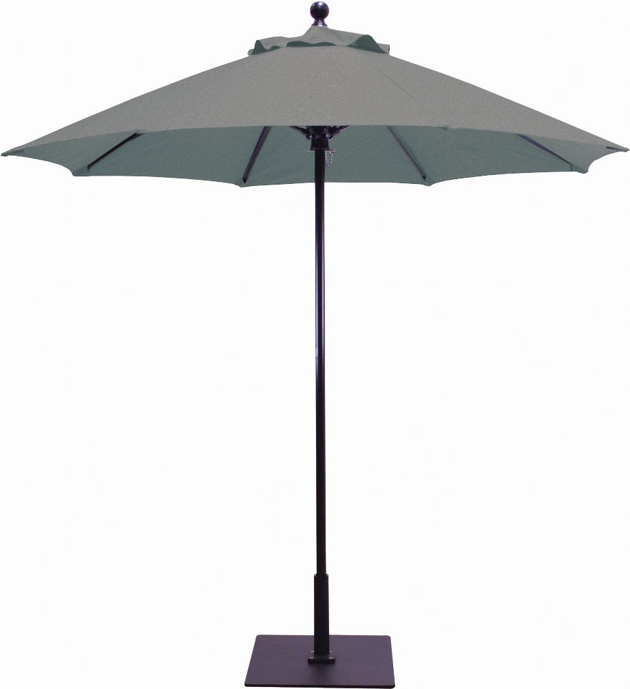 Galtech International-725w66-Manual Lift - 7.5 Round Umbrella Sunbrella Solid Colors Coal Sunbrella Solid Colors - Quick Ship