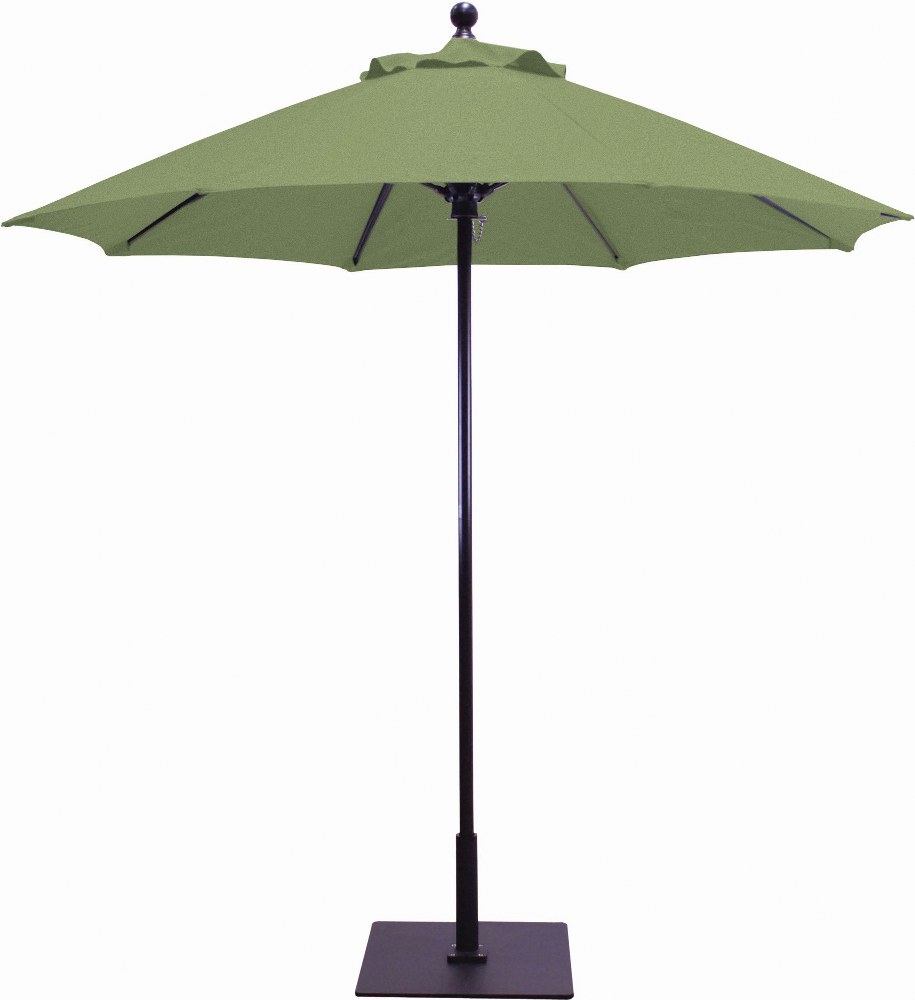 Galtech International-725W67-Manual Lift - 7.5 Round Umbrella Sunbrella Solid Colors Fern Sunbrella Solid Colors - Quick Ship