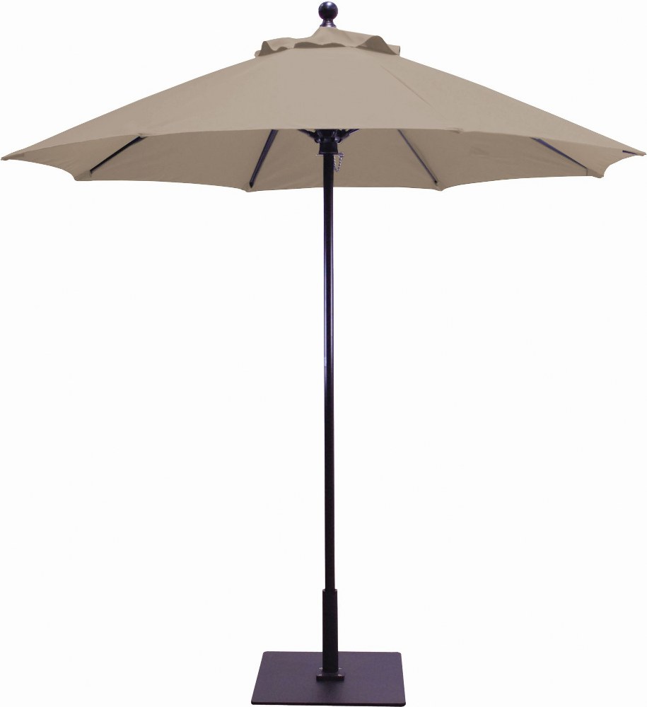 Galtech International-725W72-Manual Lift - 7.5 Round Umbrella Sunbrella Solid Colors Camel Sunbrella Solid Colors - Quick Ship