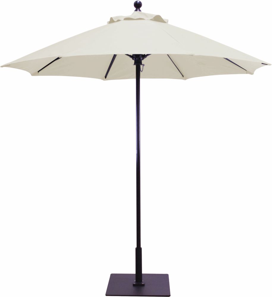 Galtech International-725BK78-Manual Lift - 7.5 Round Umbrella Sunbrella Solid Colors Vellum Sunbrella Solid Colors - Quick Ship