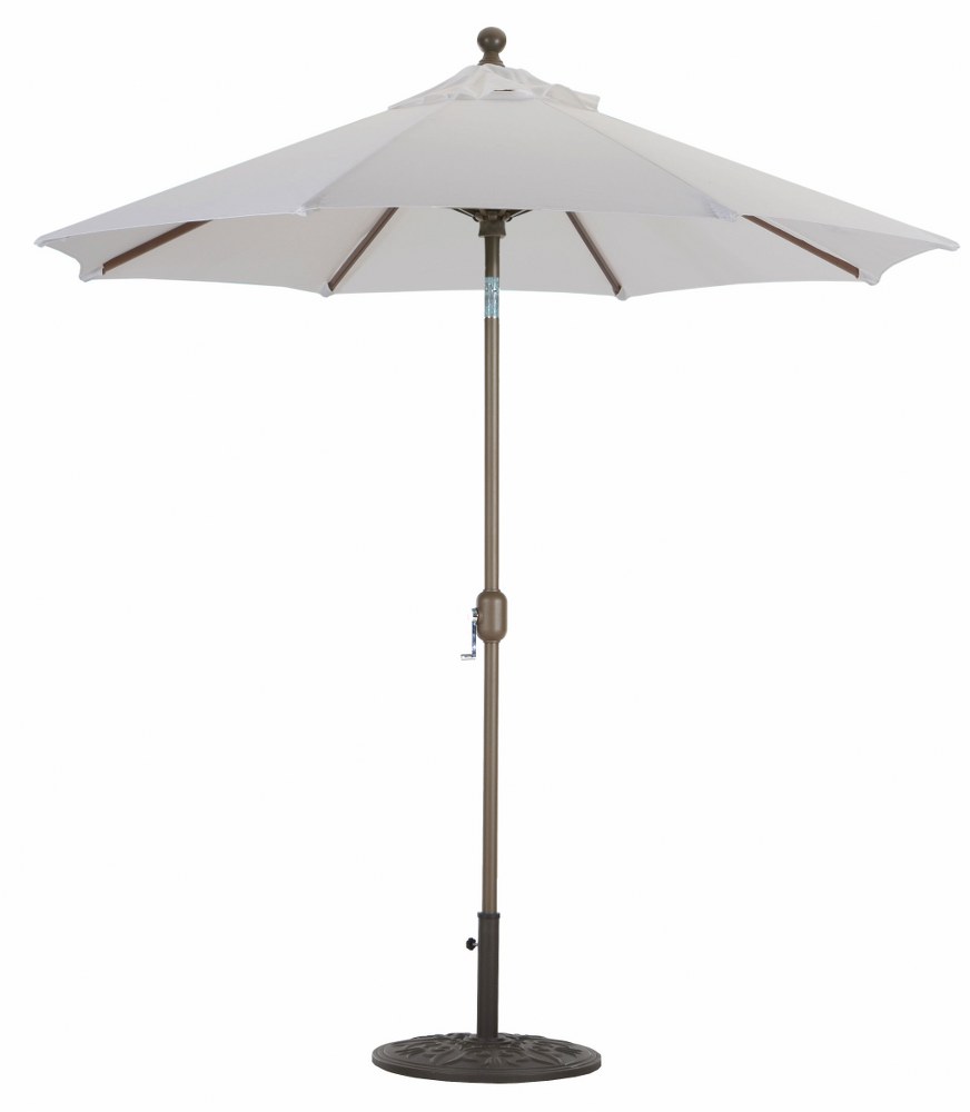 Galtech International-727SR20-Deluxe Auto Tilt - 7.5 Round Umbrella Suncrylic Black Sunbrella Solid Colors - Quick Ship