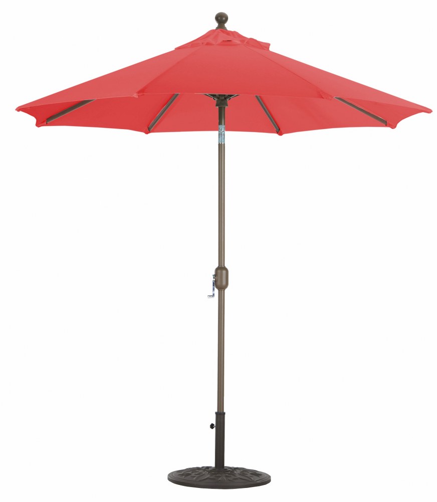 Galtech International-727SR24-Deluxe Auto Tilt - 7.5 Round Umbrella Suncrylic White Sunbrella Solid Colors - Quick Ship