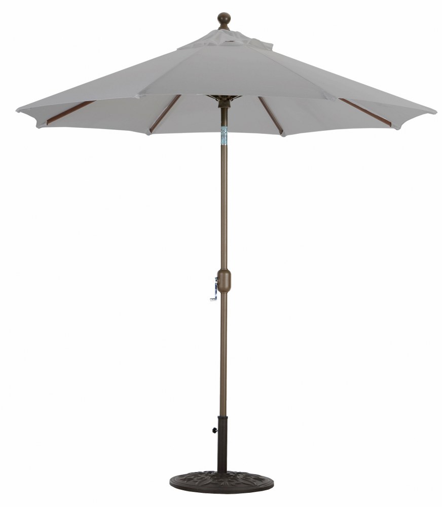 Galtech International-727SR55-Deluxe Auto Tilt - 7.5 Round Umbrella Sunbrella Solid Colors Taupe Sunbrella Solid Colors - Quick Ship