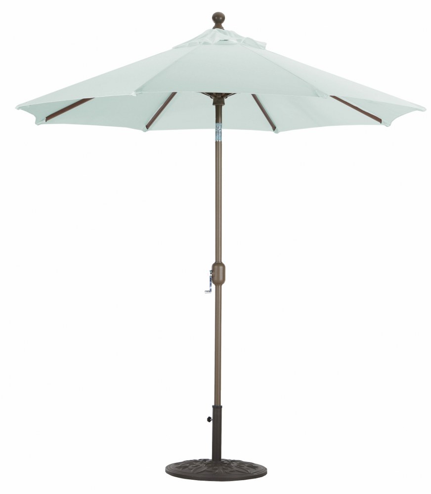 Galtech International-727SR64-Deluxe Auto Tilt - 7.5 Round Umbrella Sunbrella Solid Colors Spa Sunbrella Solid Colors - Quick Ship