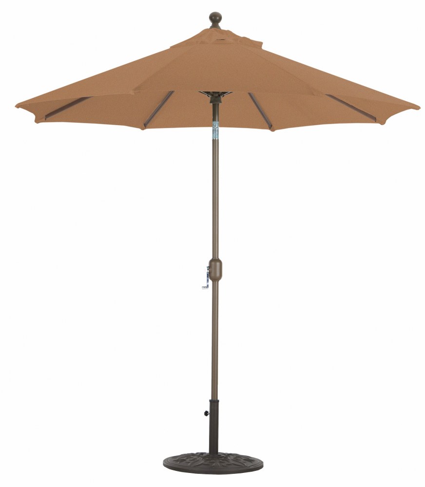 Galtech International-727SR65-Deluxe Auto Tilt - 7.5 Round Umbrella Sunbrella Solid Colors Brick Sunbrella Solid Colors - Quick Ship