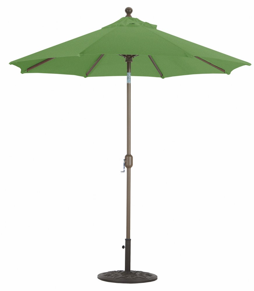 Galtech International-727SR67-Deluxe Auto Tilt - 7.5 Round Umbrella Sunbrella Solid Colors Fern Sunbrella Solid Colors - Quick Ship