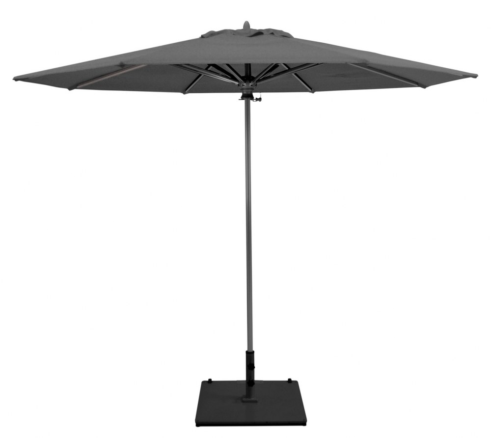 Galtech International-732ab66-9 Octagon Commercial Umbrella Sunbrella Solid Colors Coal Sunbrella Patterns - Quick Ship