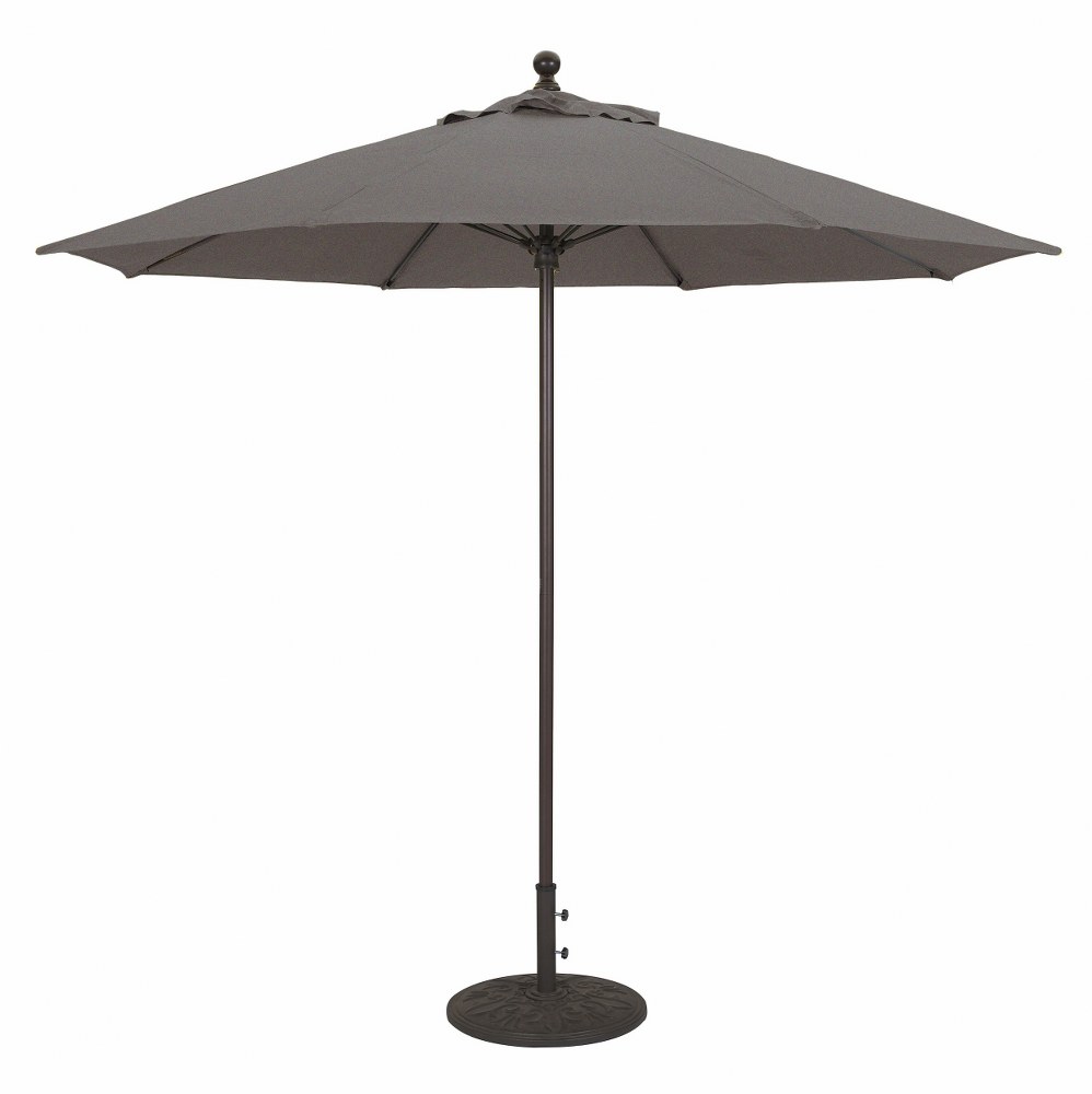 Galtech International-735w66-9 Commercial Octagonal Umbrella Sunbrella Solid Colors Coal Sunbrella Patterns - Quick Ship