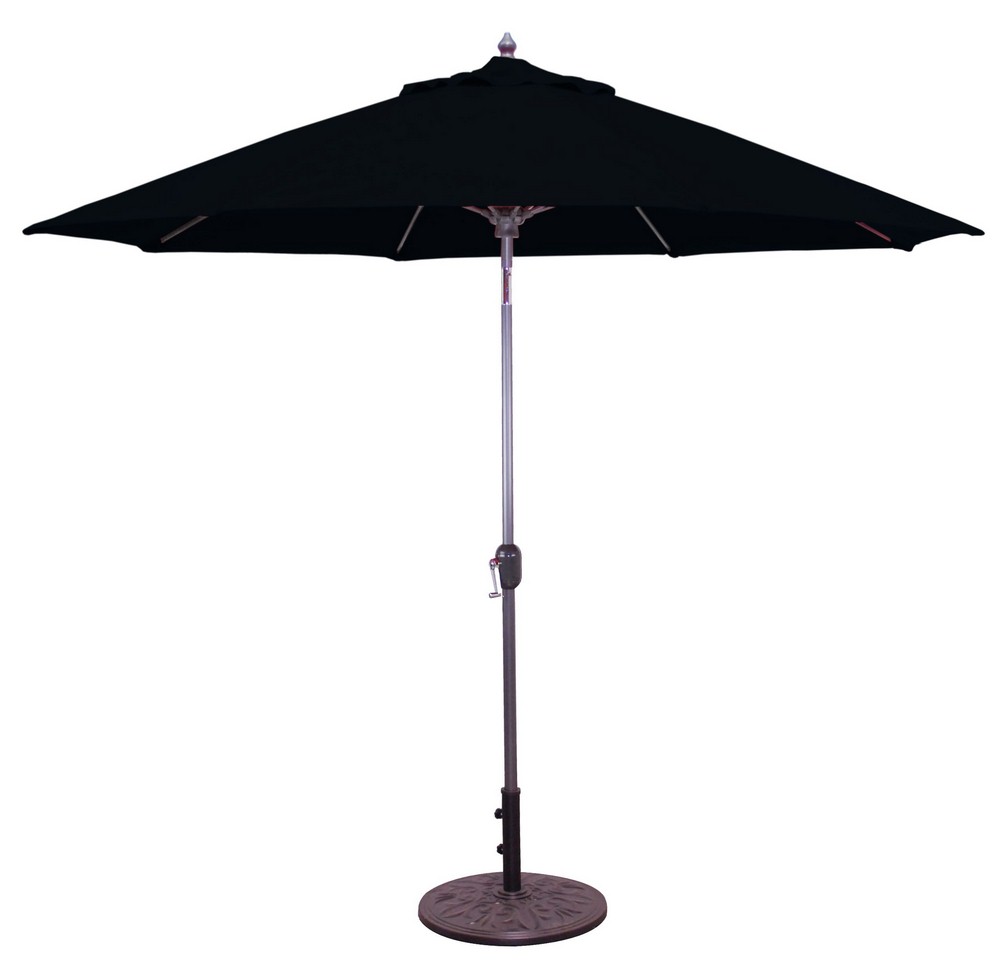 Galtech International-90-20-Replacement Canopy Only 9 round Black Sunbrella Patterns - Quick Ship