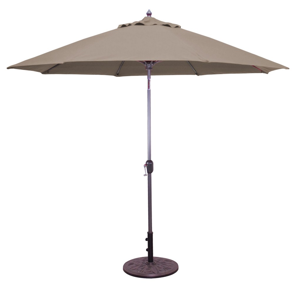 Galtech International-11-49-Replacement Canopy Only 11 round Cocoa Sunbrella Patterns - Quick Ship