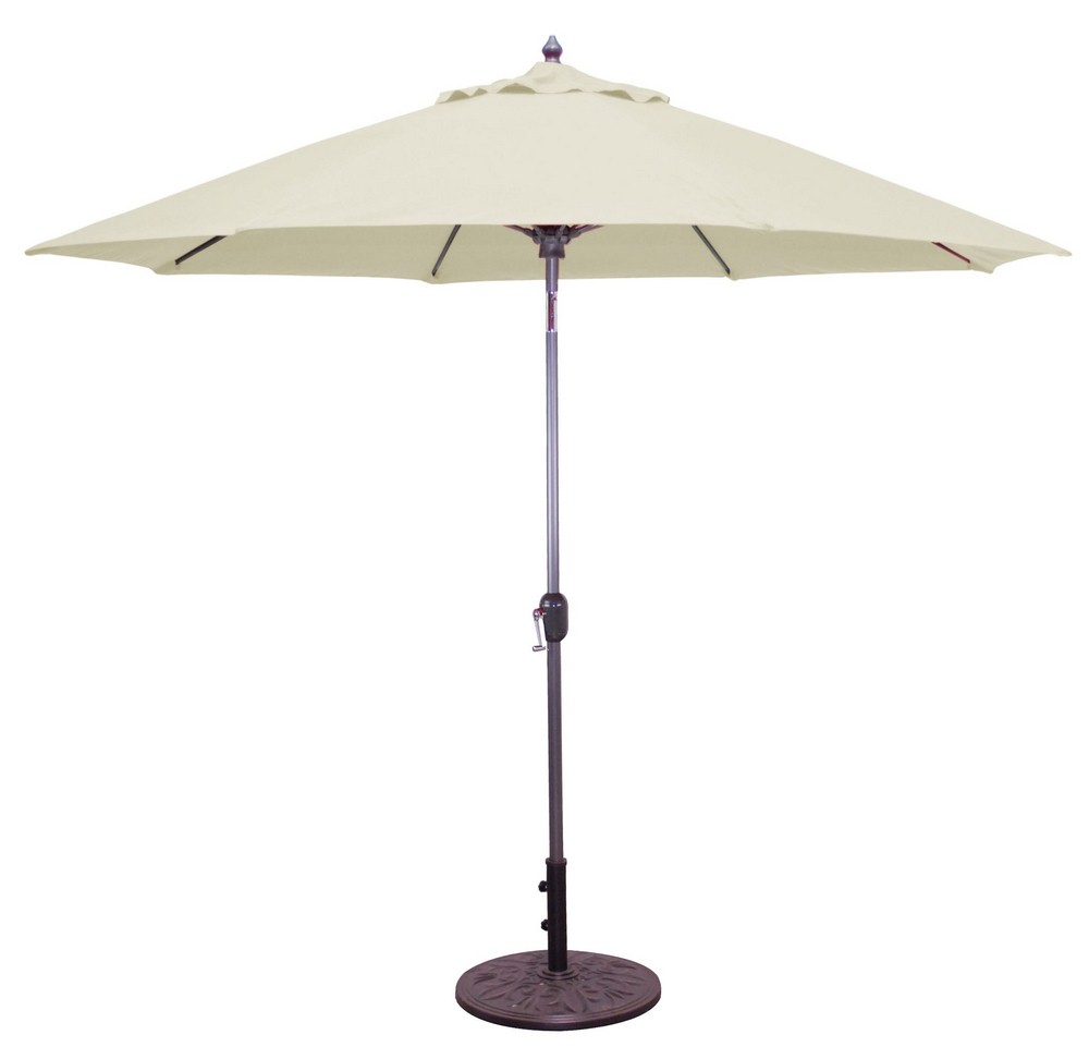 Galtech International-736mb78-9 Standard Auto Tilt Octagonal Umbrella Sunbrella Solid Colors Vellum Sunbrella Patterns - Quick Ship