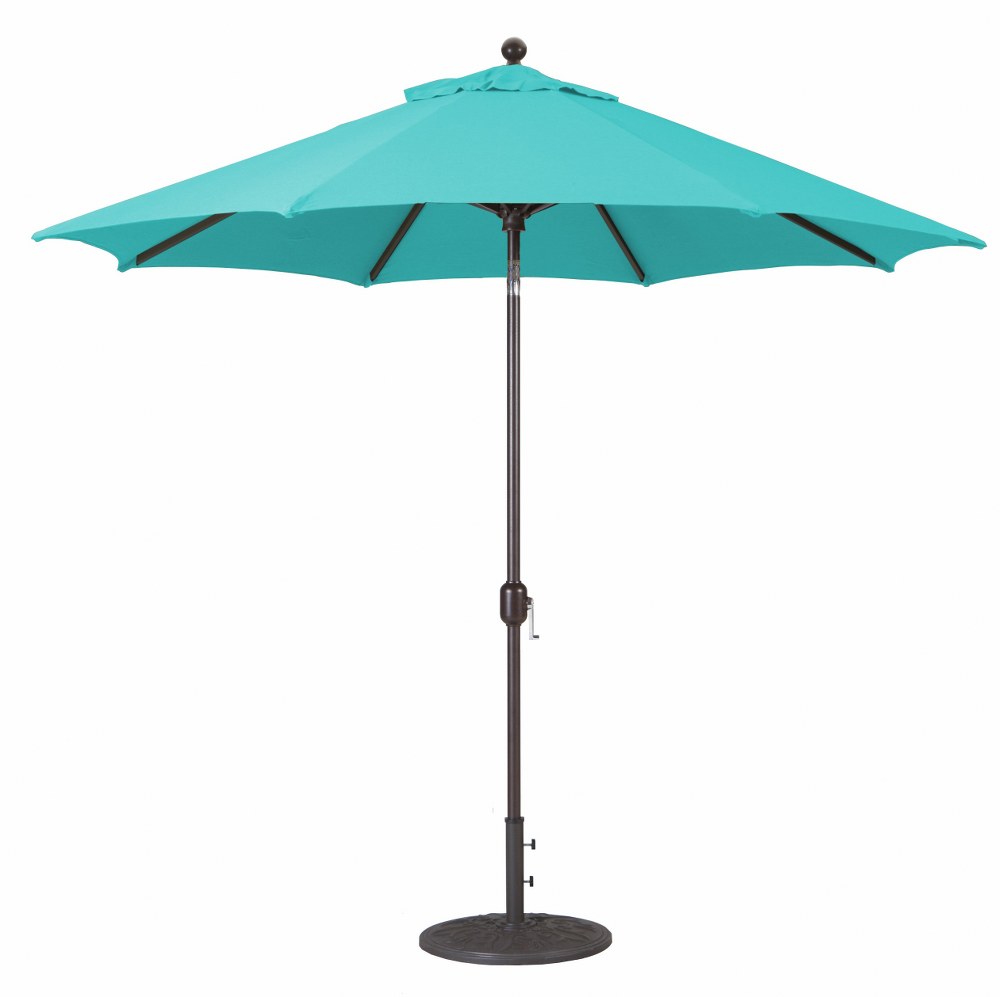 Galtech International-737AB75-9 Foot Deluxe Auto-Tilt Umbrella with Fabric Canopy Sunbrella Best Sellers Aruba Sunbrella Patterns - Quick Ship