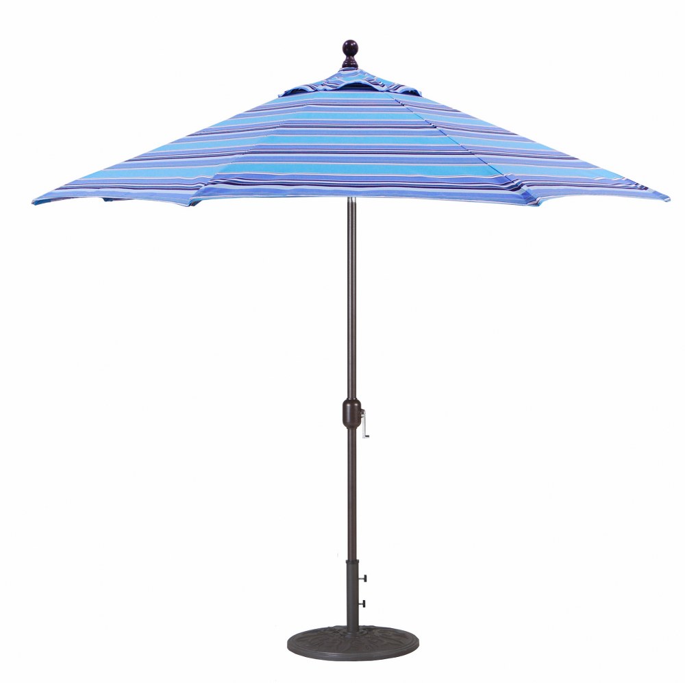 Galtech International-737SR82-9 Foot Deluxe Auto-Tilt Umbrella with Fabric Canopy Sunbrella Patterns Dolce Oasis Sunbrella Patterns - Quick Ship