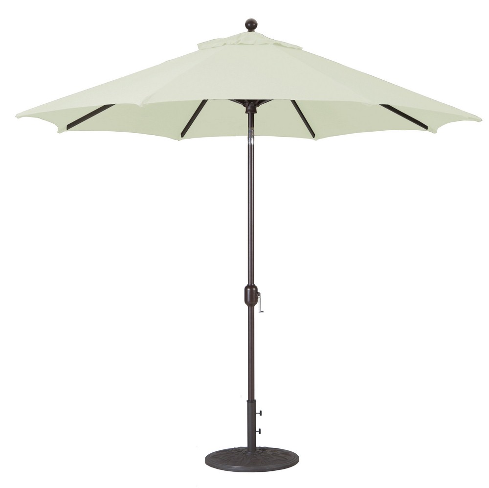 Galtech International-737BK78-9 Foot Deluxe Auto-Tilt Umbrella with Fabric Canopy Sunbrella Solid Colors Vellum Sunbrella Patterns - Quick Ship