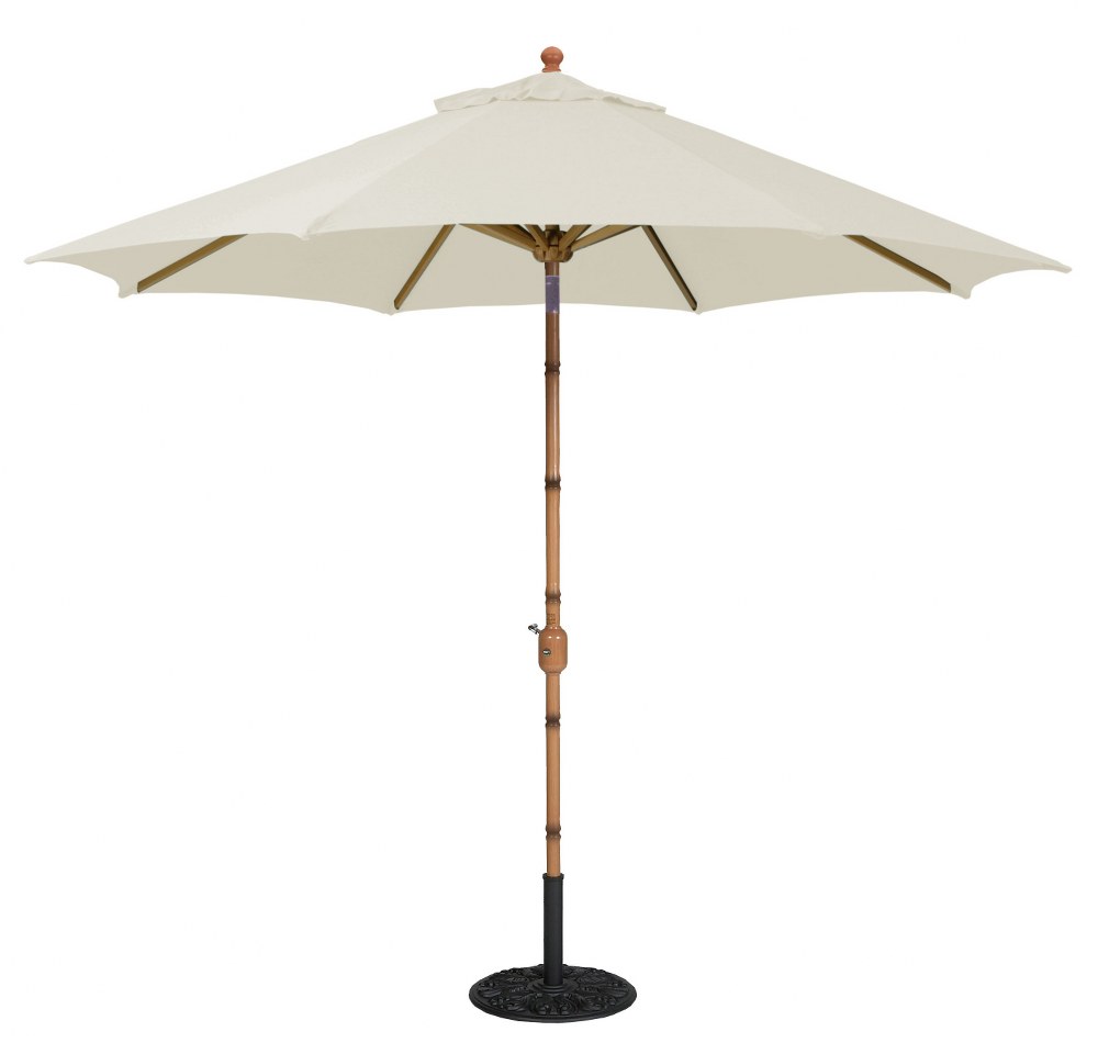 Galtech International-738JV78-9 Driftwood Auto Tilt Octagonal Umbrella Sunbrella Solid Colors Vellum Sunbrella Patterns - Quick Ship