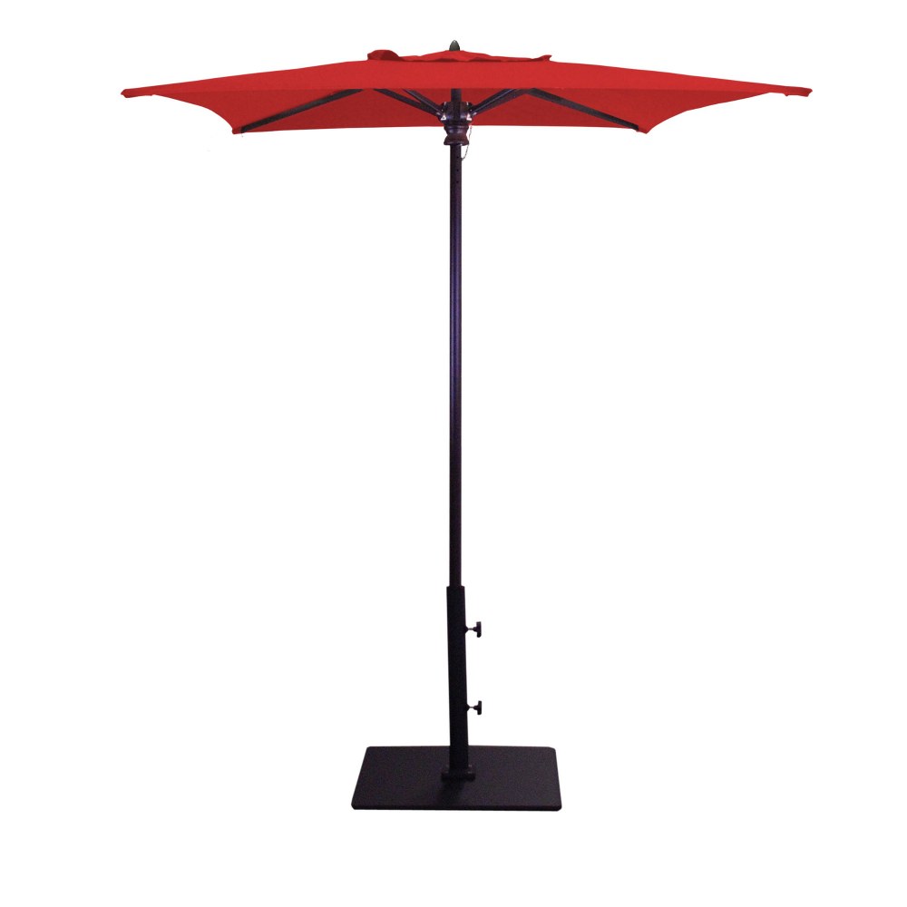 Galtech International-762AB56-Manual Lift - 6 x 6 Square Umbrella Sunbrella Best Sellers Jockey Red Sunbrella Solid Colors - Quick Ship