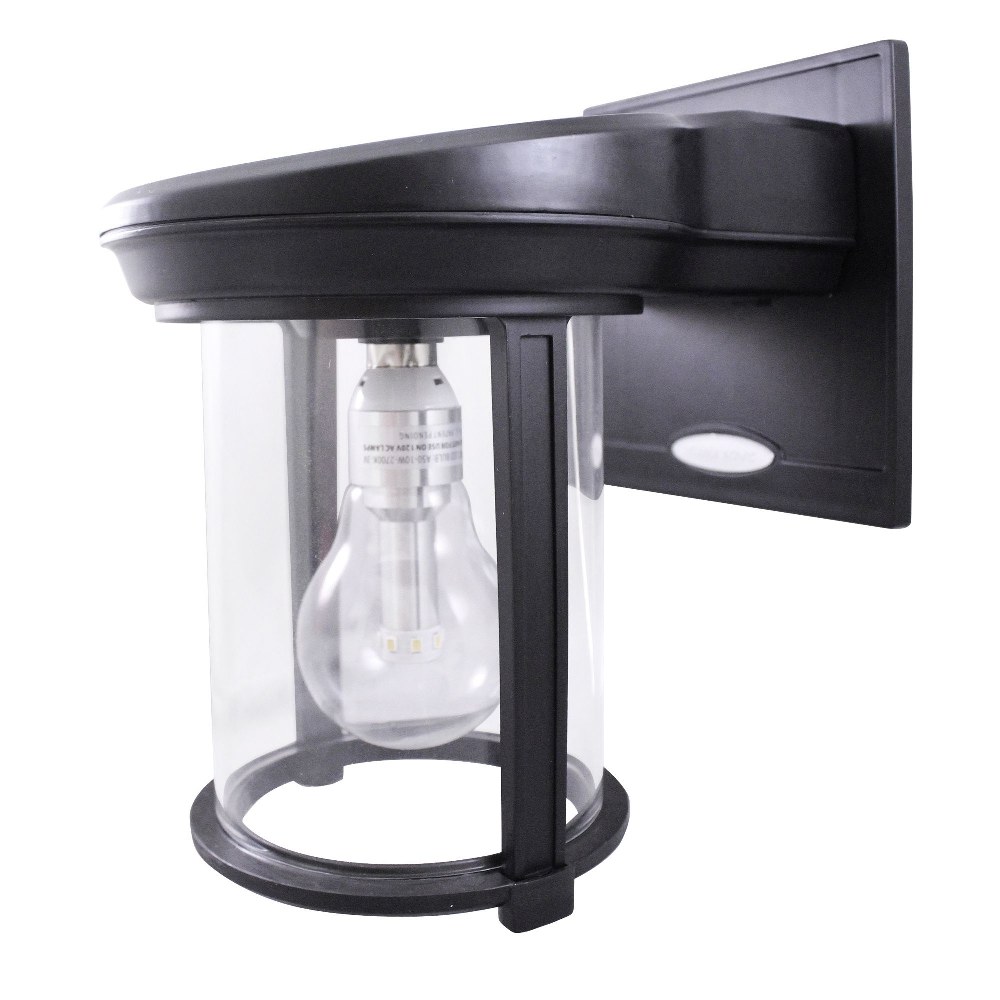 Gama Sonic-GS-1B-2700K LED Solar Coach Lantern Wall Mount-7.5 Inches Tall and 5.5 Inches Wide   Black Finish