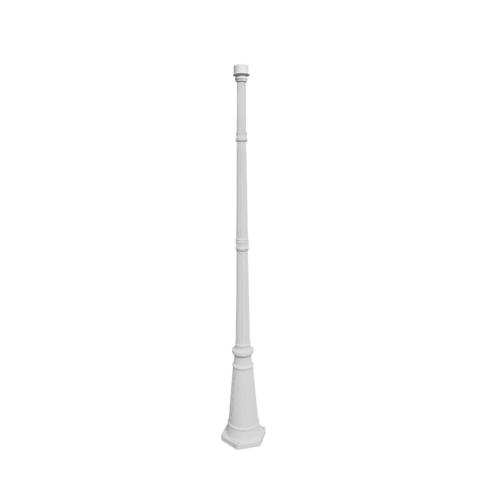 Gama Sonic-GS-DP55F-WHT-Accessory - Decorative Post with 3-Inch Fitter-79 Inches Tall and 10 Inches Wide   White Finish