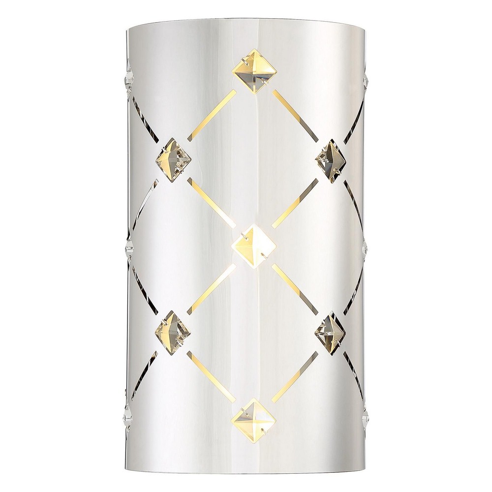 George Kovacs Lighting-P1030-077-L-Crowned-16W 1 LED Wall Sconce in Transitional Style-6.5 Inches Wide by 12 Inches Tall   Chrome Finish with Clear Crystal