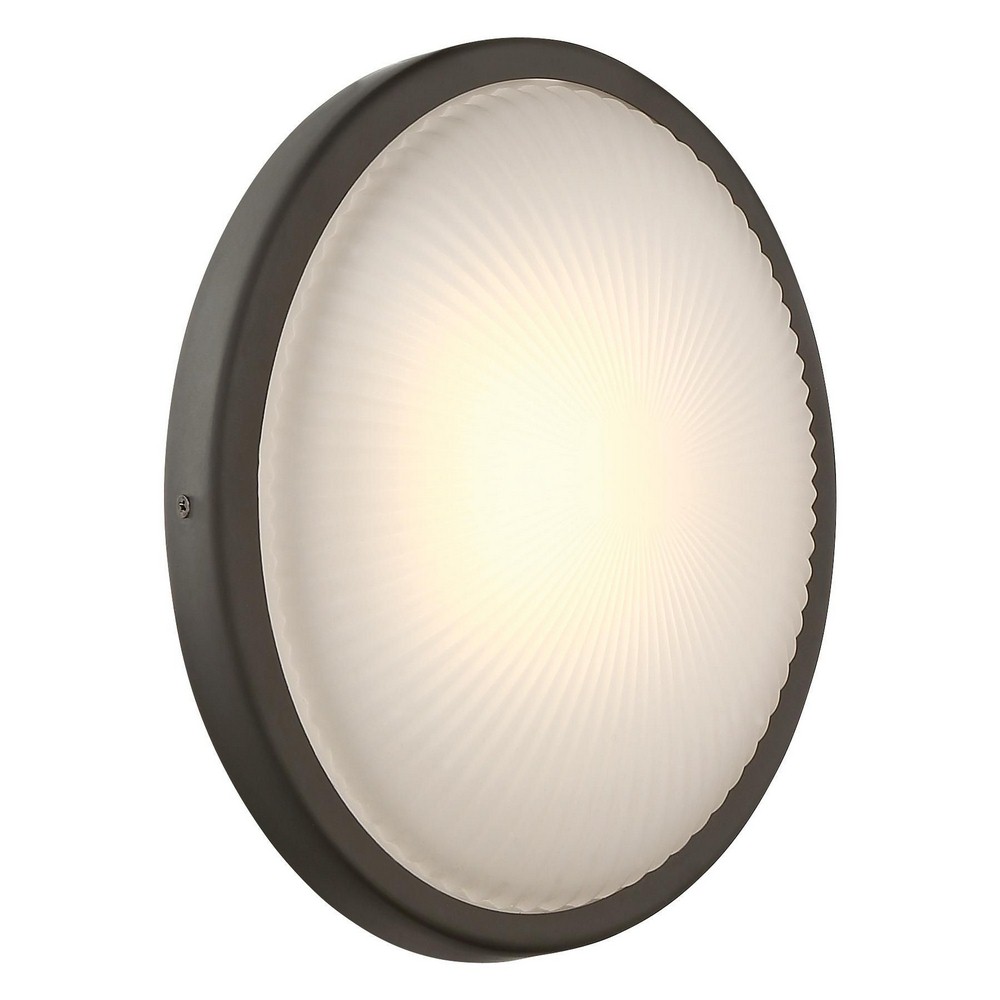 George Kovacs Lighting-P1145-143-L-Radiun-10W 1 LED Wall Sconce in Traditional Style-5.75 Inches Wide by 8 Inches Tall Oil Rubbed Bronze  Brushed Aluminum  Finish with Etched Textured Glass