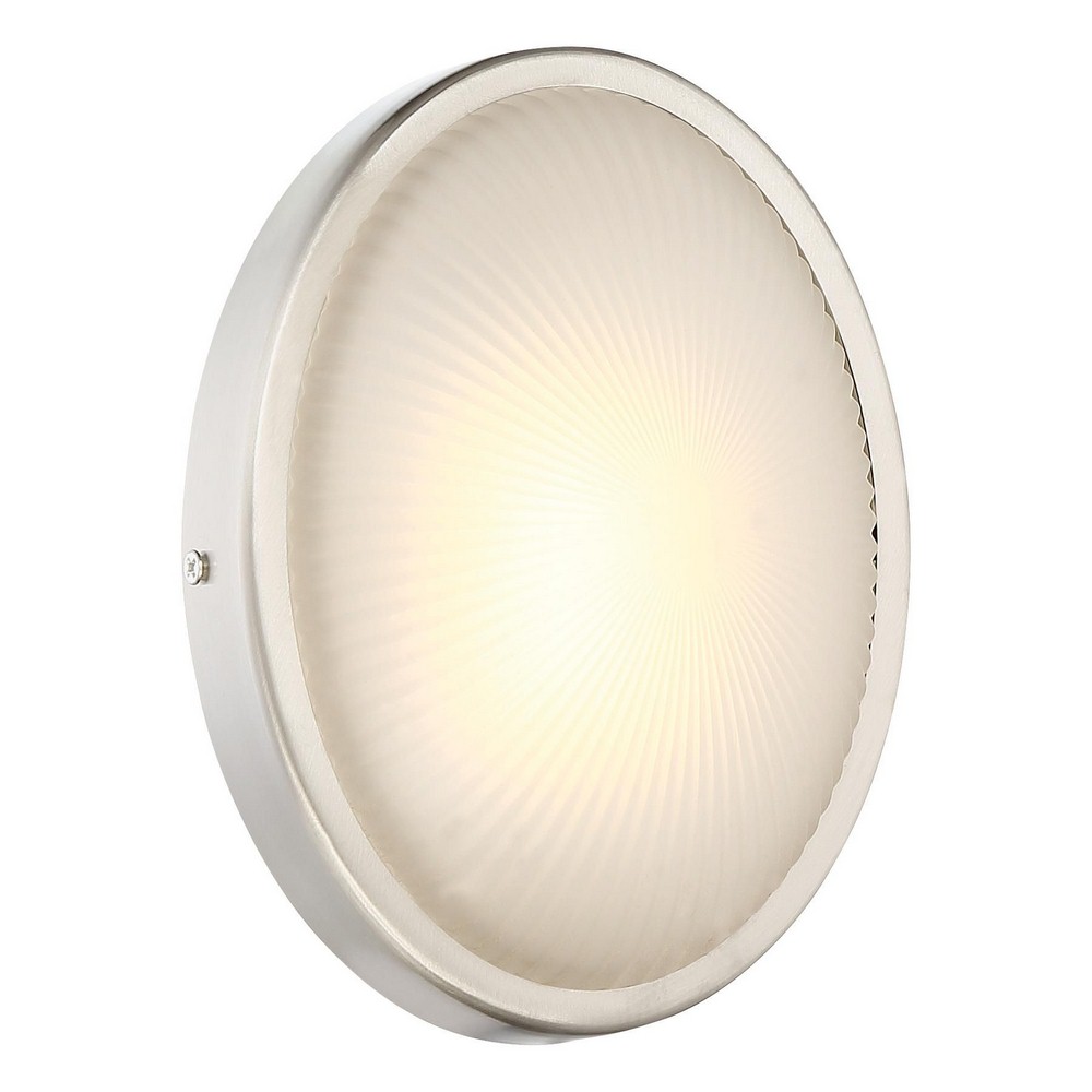 George Kovacs Lighting-P1145-A144-L-Radiun-10W 1 LED Wall Sconce in Traditional Style-5.75 Inches Wide by 8 Inches Tall Brushed Aluminum  Brushed Aluminum  Finish with Etched Textured Glass