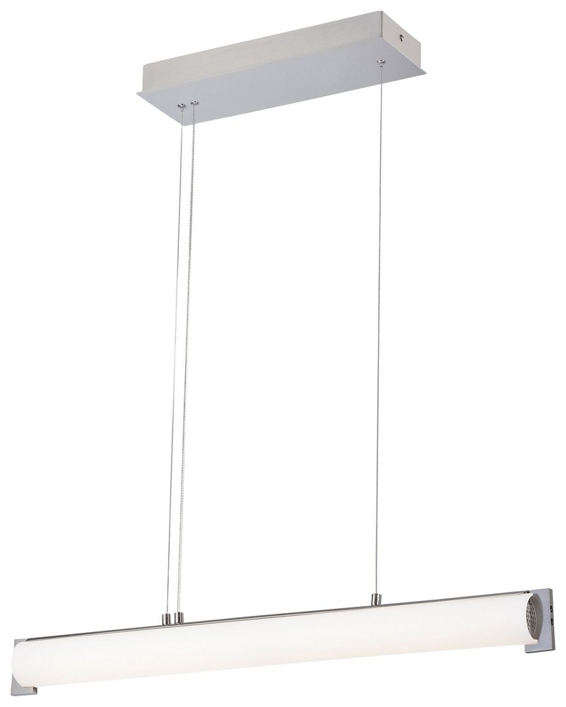 George Kovacs Lighting-P1151-084-L-Tube-30W 1 LED Island in Contemporary Style-2.5 Inches Wide by 3.5 Inches Tall   Brushed Nickel Finish with Etched Opal White Glass