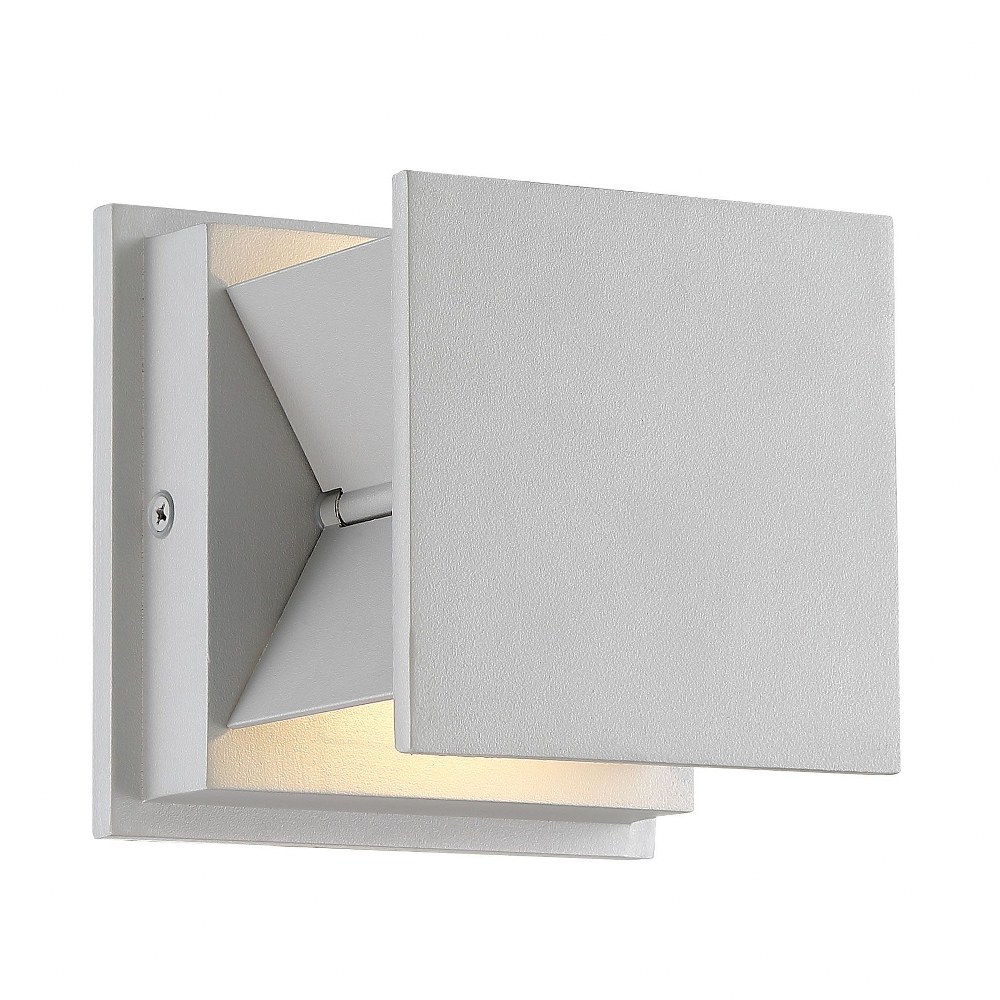 George Kovacs Lighting-P1243-566-L-Baffled-4W 2 LED Wall Sconce-4.5 Inches Wide by 4.5 Inches Tall   Silver Dust Finish