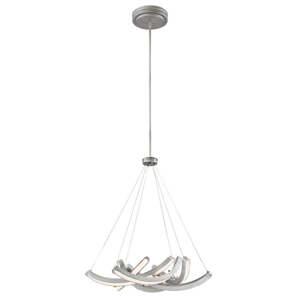 George Kovacs Lighting-P1336-665-L-Swing Time-44W 1 LED Pendant in Contemporary Style-25 Inches Wide by 24 Inches Tall   Brushed Silver Finish with Frosted Acrylic Glass