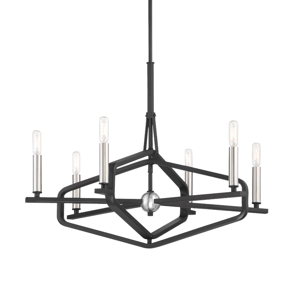 George Kovacs Lighting-P1495-712-6 Light Chandelier-28 Inches Wide by 21.5 Inches Tall   6 Light Chandelier-28 Inches Wide by 21.5 Inches Tall