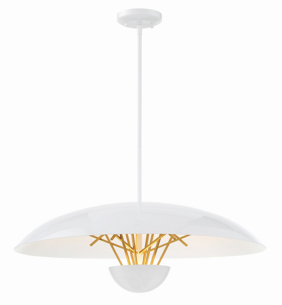 George Kovacs Lighting-P1784-720-L-Sun Core-20W 1 LED Pendant-26 Inches Wide by 9.5 Inches Tall Sand White/Honey Gold  Sand White/Honey Gold Finish with Etched Glass