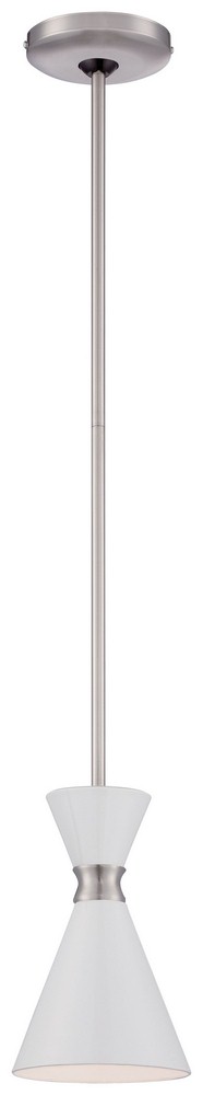 George Kovacs Lighting-P1821-44F-Conic-One Light Mini Pendant in Contemporary Style-5.5 Inches Wide by 9.25 Inches Tall   Glitter Gloss White Finish