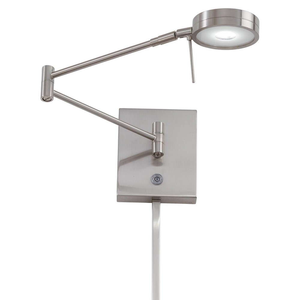 George Kovacs Lighting-P4308-084-Georges Reading Room-8W 1 LED Swing Arm Wall Sconce in Contemporary Style-13.75 Inches Wide by 6.25 Inches Tall Brushed Nickel  Copper Bronze Patina Finish