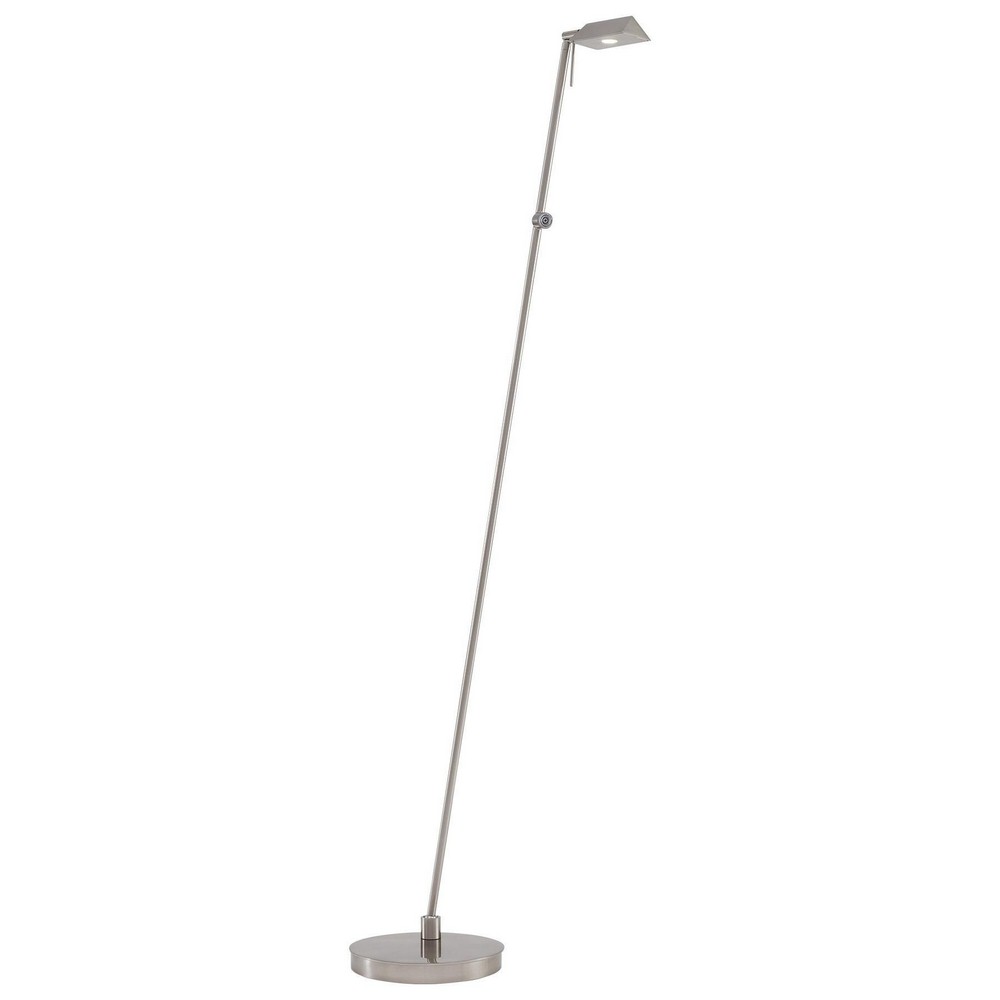 George Kovacs Lighting-P4314-084-Georges Reading Room-8W 1 LED Floor Lamp in Contemporary Style-8.25 Inches Wide by 50 Inches Tall   Brushed Nickel Finish