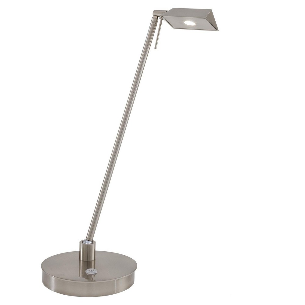 George Kovacs Lighting-P4316-084-Georges Reading Room-8W 1 LED Table Lamp in Contemporary Style-6.25 Inches Wide by 19 Inches Tall   Brushed Nickel Finish