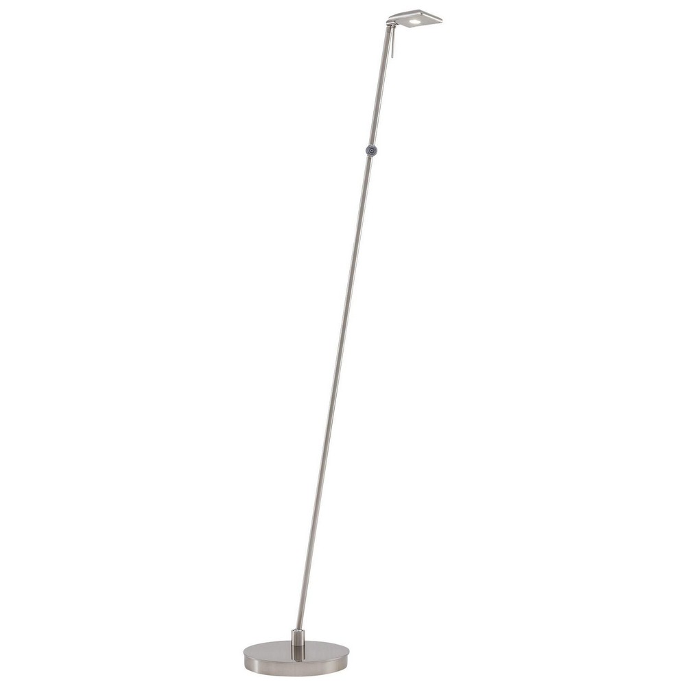 George Kovacs Lighting-P4324-084-Georges Reading Room-8W 1 LED Floor Lamp in Contemporary Style-8.25 Inches Wide by 50 Inches Tall   Brushed Nickel Finish