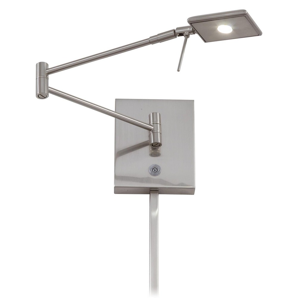 George Kovacs Lighting-P4328-084-Georges Reading Room-8W 1 LED Swing Arm Wall Sconce in Contemporary Style-13.75 Inches Wide by 6.25 Inches Tall Brushed Nickel  Copper Bronze Patina Finish