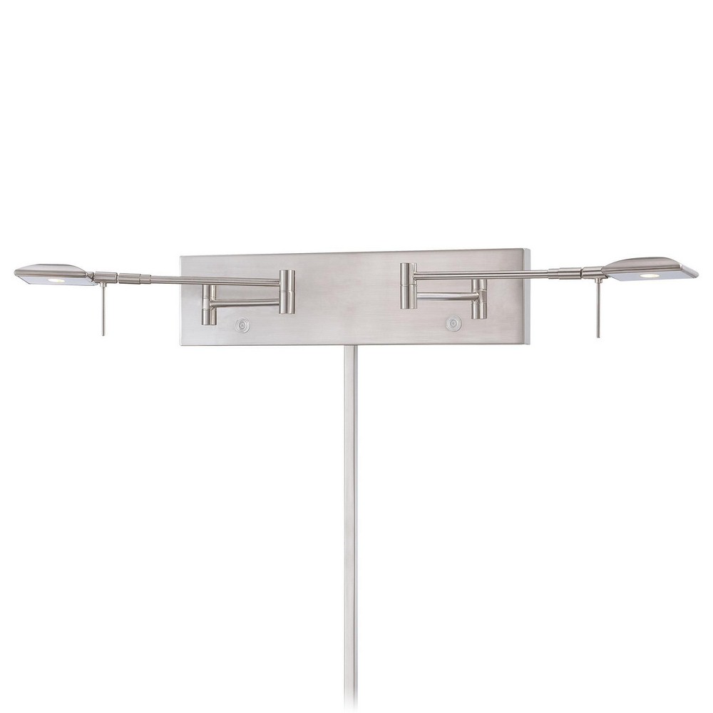 George Kovacs Lighting-P4329-084-Georges Reading Room-16W 2 LED Swing Arm Wall Sconce in Contemporary Style-26.5 Inches Wide by 4.5 Inches Tall   Brushed Nickel Finish