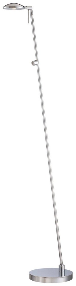 George Kovacs Lighting-P4334-077-Georges Reading Room-8W 1 LED Floor Lamp in Contemporary Style-7 Inches Wide by 50.25 Inches Tall   Chrome Finish
