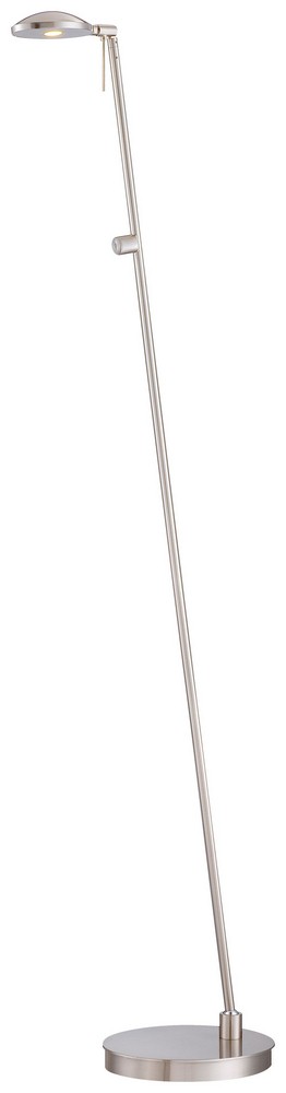 George Kovacs Lighting-P4334-084-Georges Reading Room-8W 1 LED Floor Lamp in Contemporary Style-7 Inches Wide by 50.25 Inches Tall Brushed Nickel  Copper Bronze Patina Finish