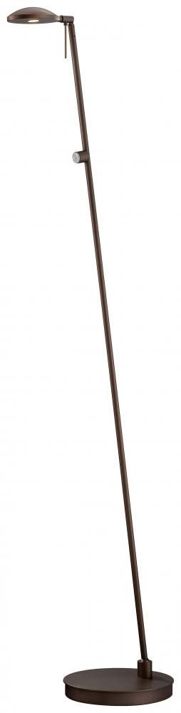 George Kovacs Lighting-P4334-647-Georges Reading Room-8W 1 LED Floor Lamp in Contemporary Style-7 Inches Wide by 50.25 Inches Tall   Copper Bronze Patina Finish