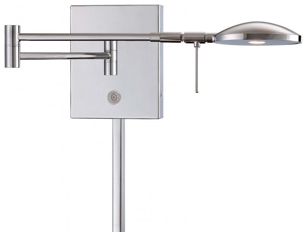 George Kovacs Lighting-P4338-077-Georges Reading Room-8W 1 LED Swing Arm Wall Sconce in Contemporary Style-14.75 Inches Wide by 6.25 Inches Tall   Chrome Finish