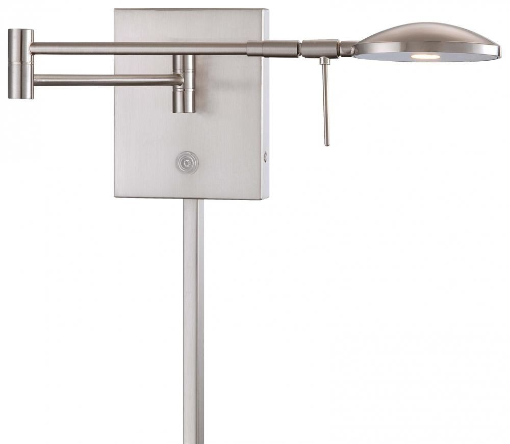 George Kovacs Lighting-P4338-084-Georges Reading Room-8W 1 LED Swing Arm Wall Sconce in Contemporary Style-14.75 Inches Wide by 6.25 Inches Tall   Brushed Nickel Finish