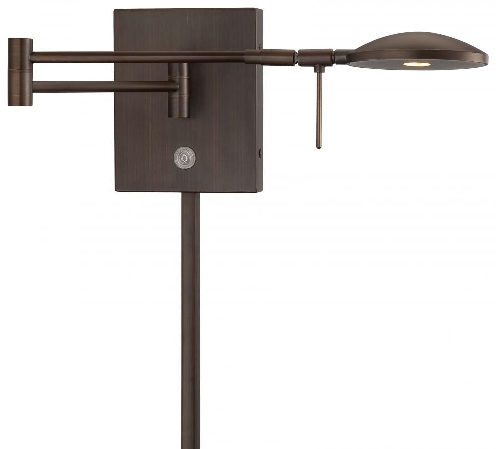 George Kovacs Lighting-P4338-647-Georges Reading Room-8W 1 LED Swing Arm Wall Sconce in Contemporary Style-14.75 Inches Wide by 6.25 Inches Tall   Copper Bronze Patina Finish