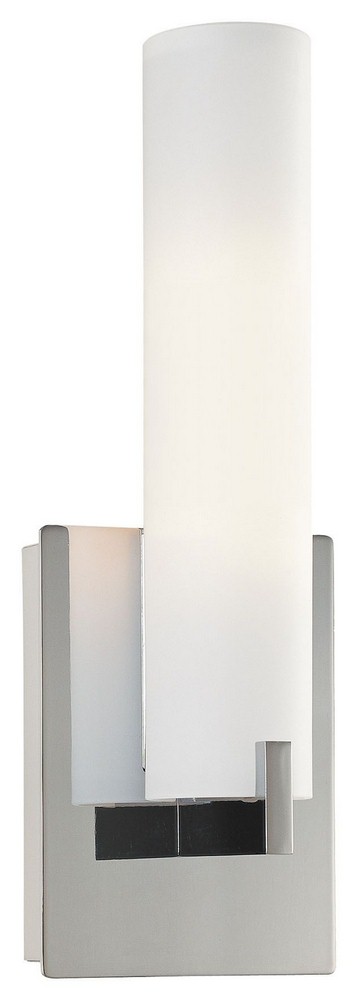 George Kovacs Lighting-P5040-077-Tube-Two Light Wall Sconce in Contemporary Style-4.75 Inches Wide by 13.25 Inches Tall Chrome  Dark Restoration Bronze Finish with Etched Opal Glass