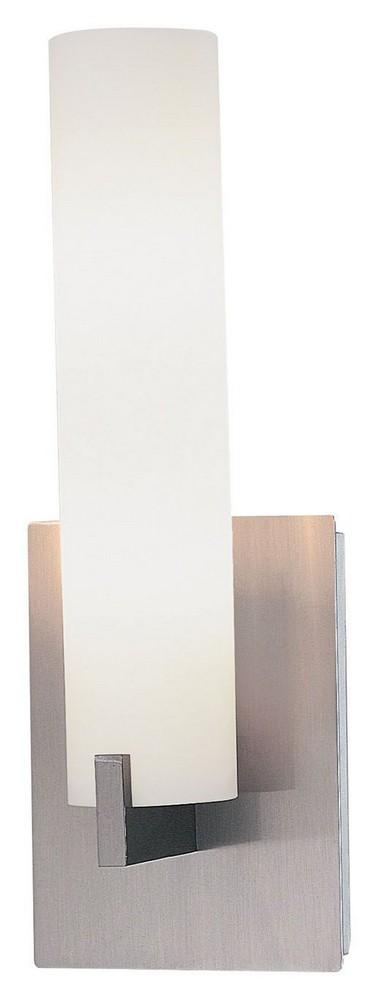 George Kovacs Lighting-P5040-084-Tube-Two Light Wall Sconce in Contemporary Style-4.75 Inches Wide by 13.25 Inches Tall Brushed Nickel  Dark Restoration Bronze Finish with Etched Opal Glass